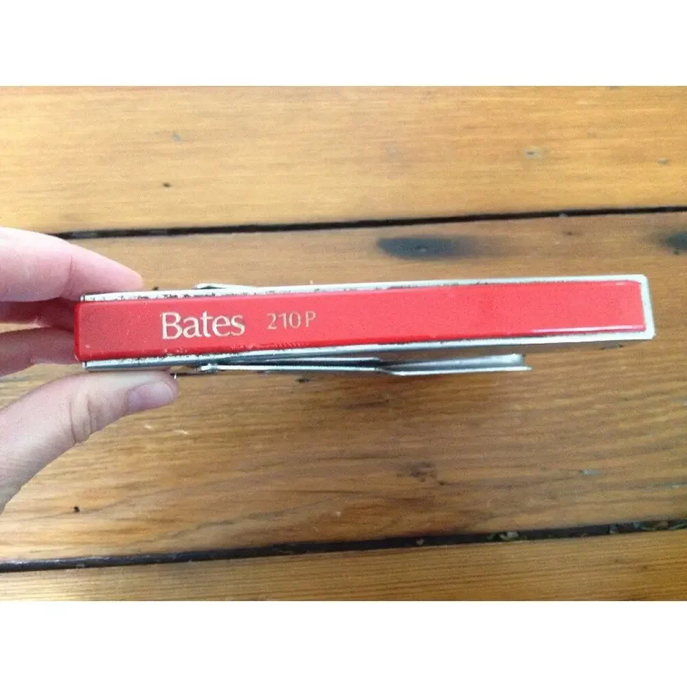 Vintage Metal Chrome Shiny Bates 210P Standard Plier Hand Stapler